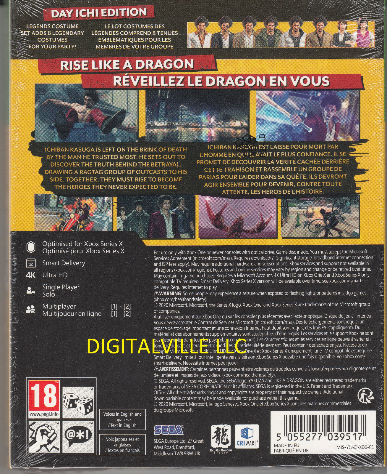 Yakuza Like a Dragon Day Ichi Steelbook Edition Xbox One Brand New FactorySealed