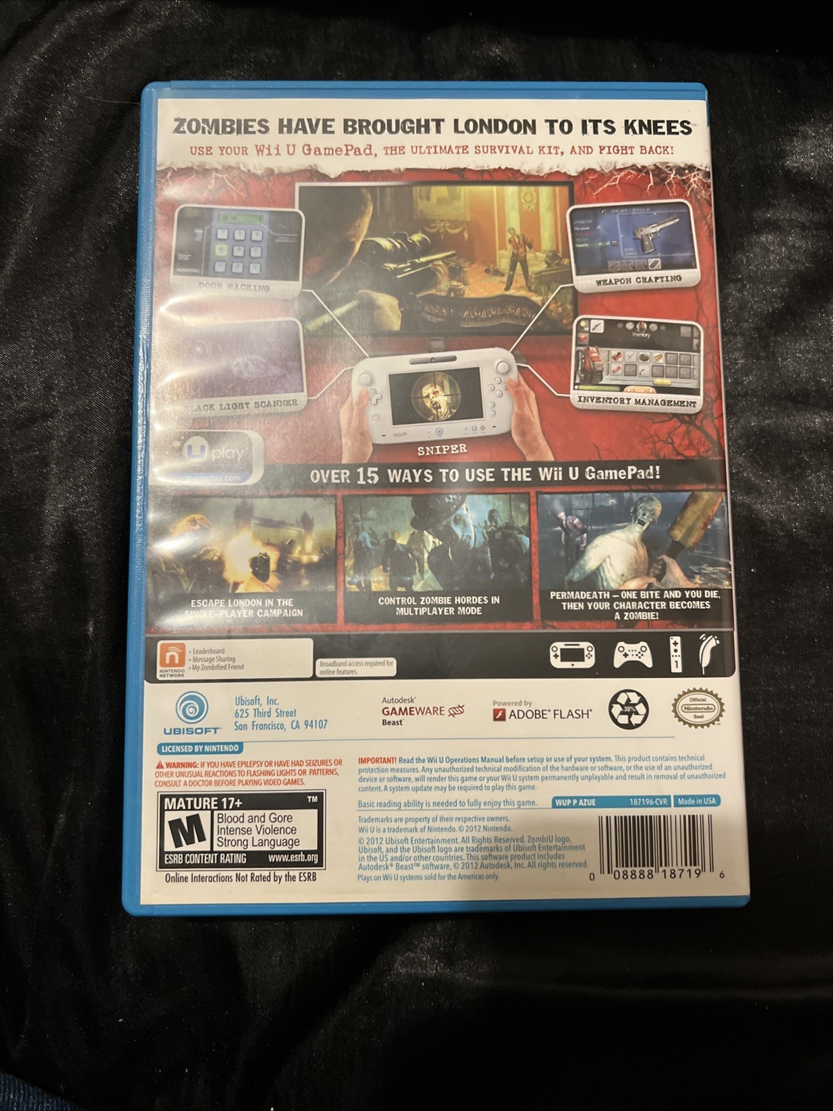 ZombiU (Nintendo Wii U, 2012) Mint Disc