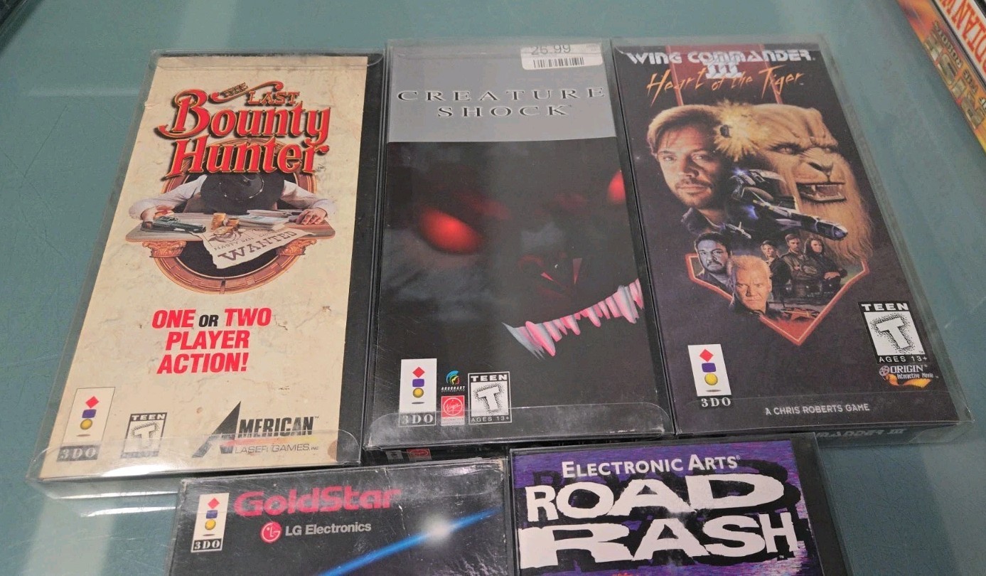 3DO 5 Game Lot Including PRIMAL RAGE, BOUNTY HUNTER, ROAD RASH + MORE READ!
