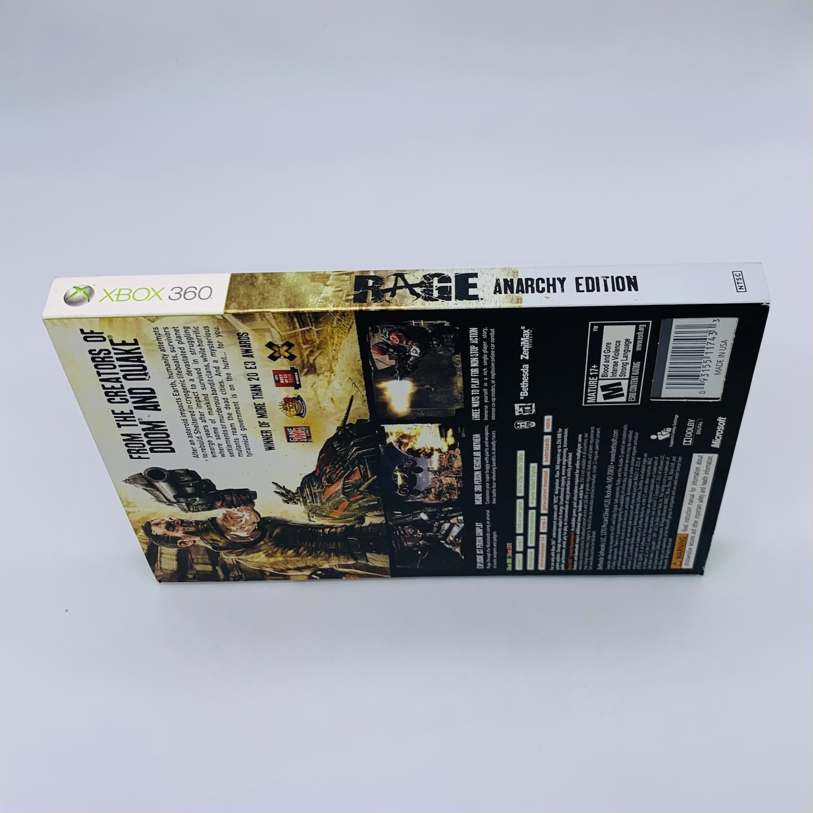 Rage Anarchy Ed Xbox 360, 2011 CIB w/ Slipcover 3-Disc Manual & 2 Inserts Tested