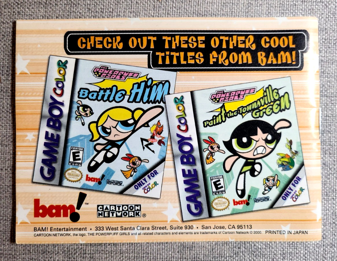 The Powerpuff Girls Bad Mojo Jojo Instruction Booklet – Manual Only – GBC