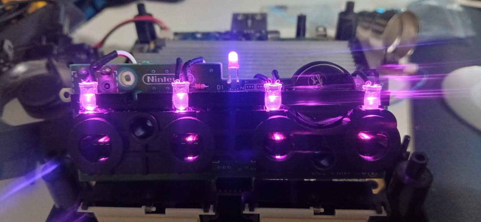 Pink Purple Nintendo GameCube LED Light Mod Modification for controller ports