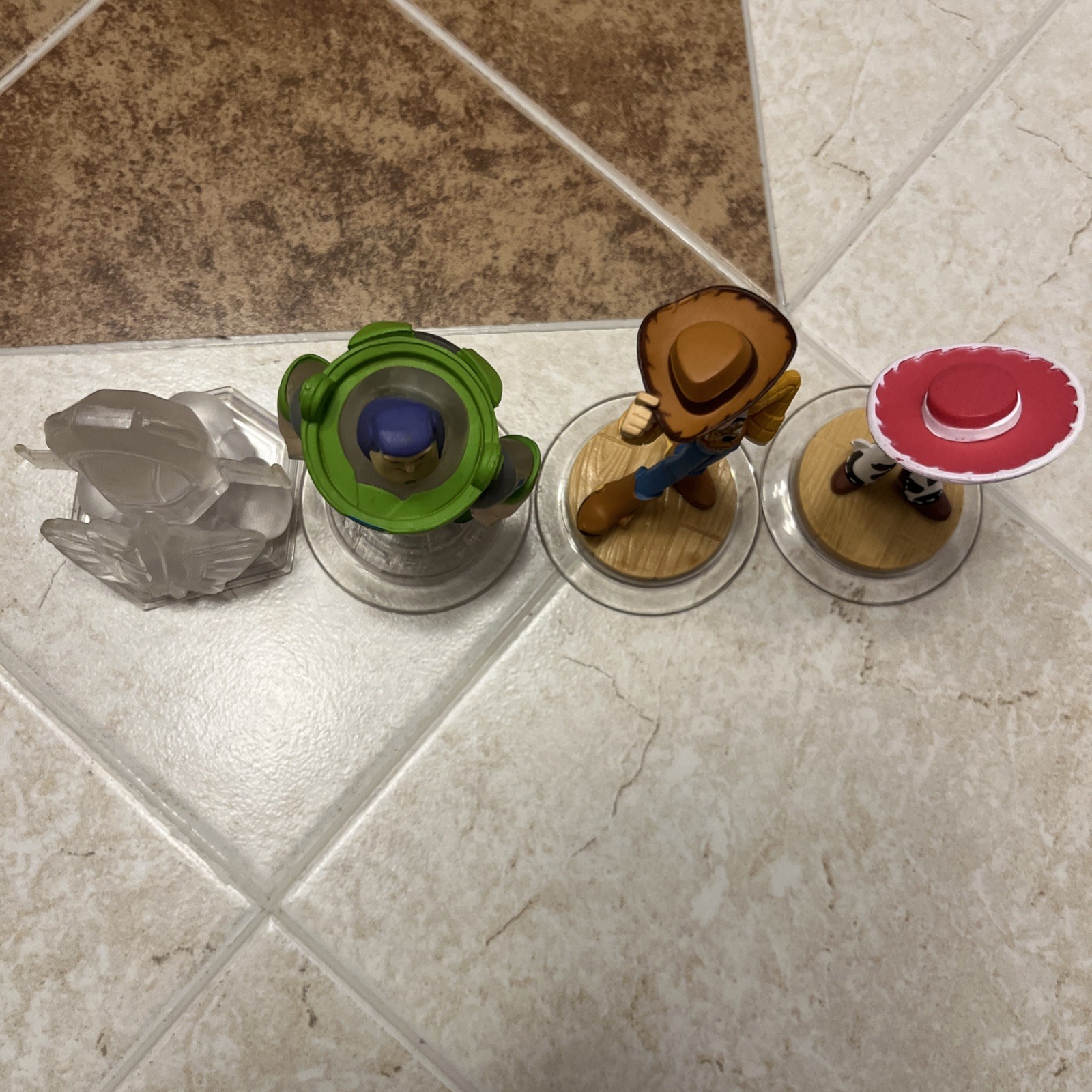 DISNEY INFINITY 1.0 Toy Story Buzz Lightyear Jessie Woody Crystal Lot Of 4