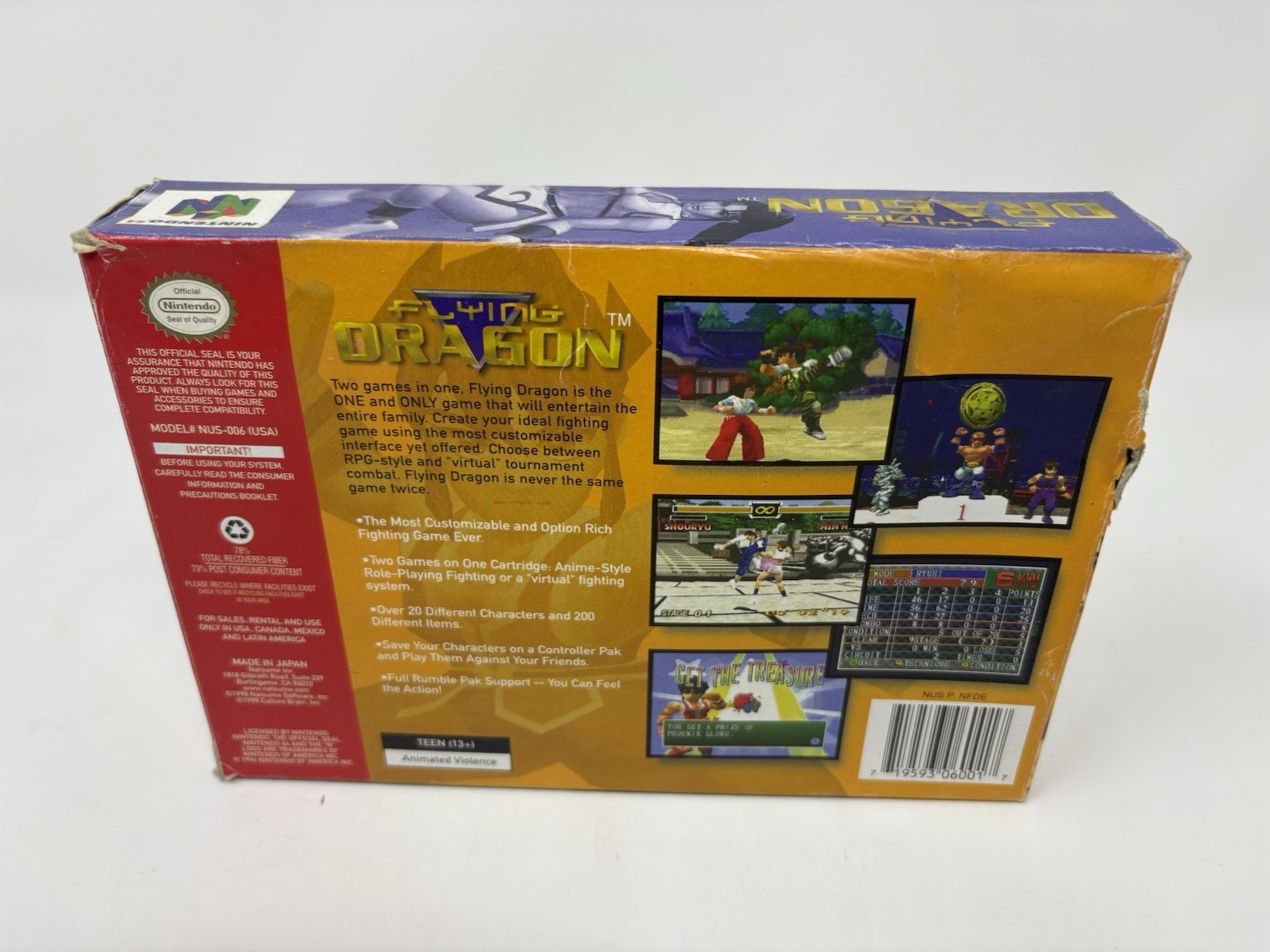 Flying Dragon N64 Authentic Cartridge And Original Box