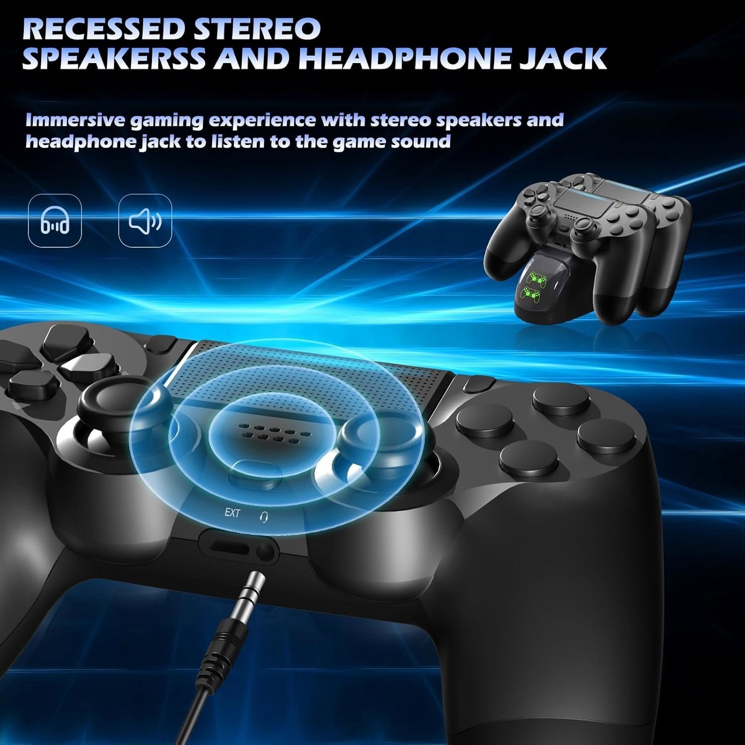 ⭐⭐⭐Wireless Controller For PS4th Slim/Pro Console Gamepad Dualshock 4 Jet Black