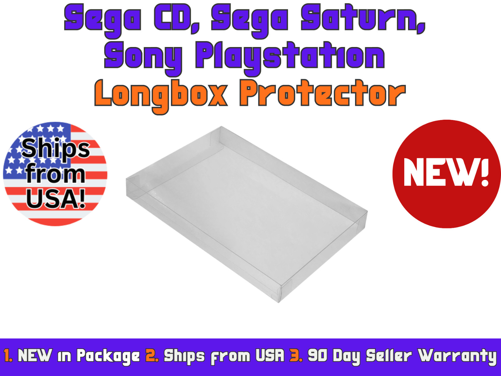 Clear Long Box Longbox Case Protectors for SEGA CD, SATURN, PS1 – US SELLER