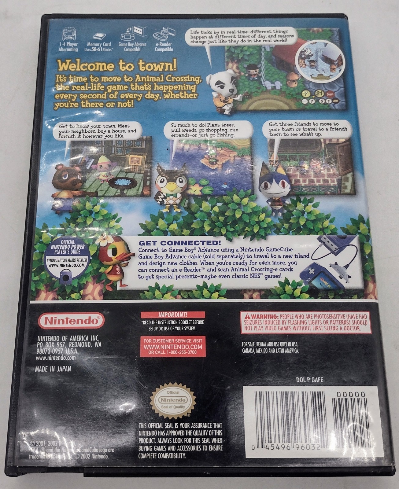 Animal Crossing Nintendo GameCube Complete In Box W/ Manual Memory Card