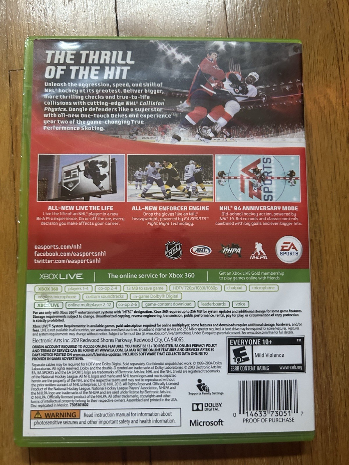 EA Sports NHL 14 Xbox 360 NHL Series Ice Hockey Sports E10+ NTSC-U/C