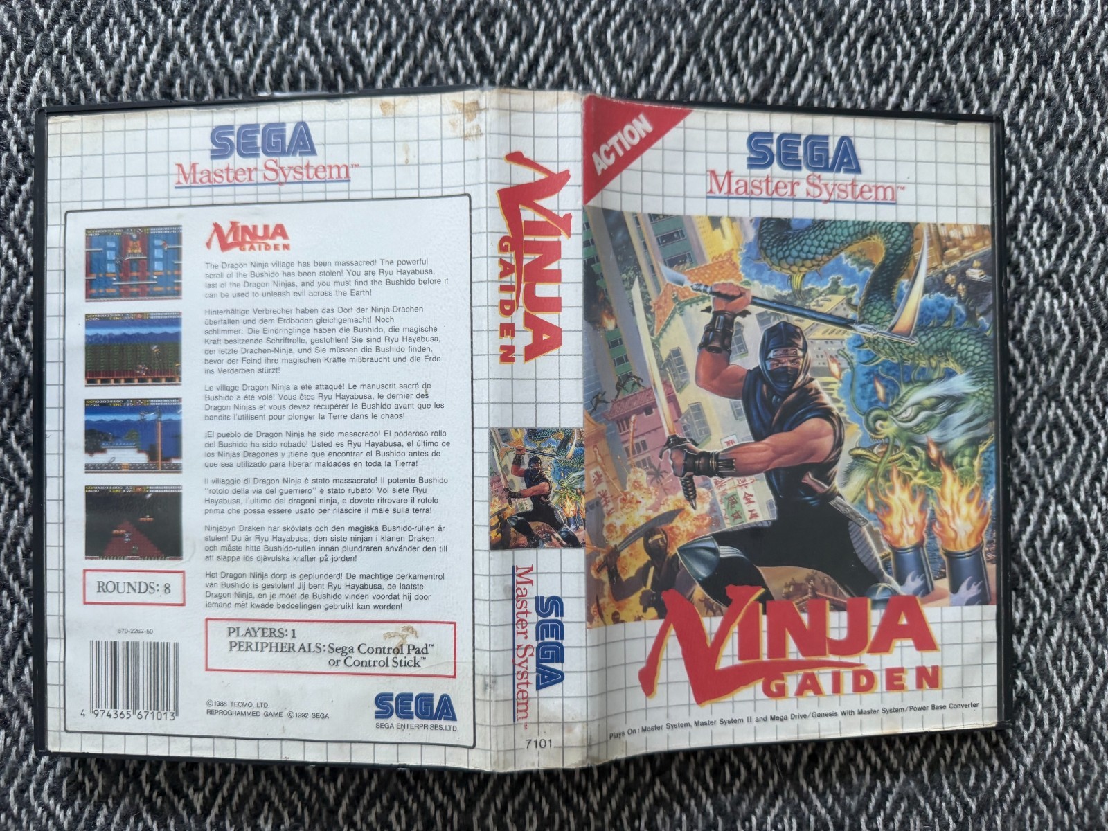 Master System NINJA GAIDEN Game Sega PAL REGION FREE (Works in US)