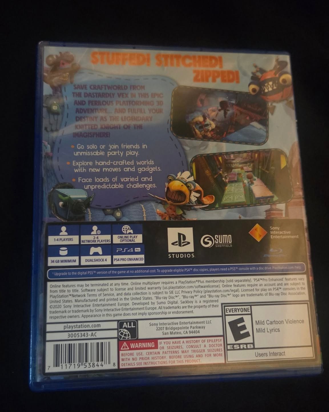 PS4 Game Lot of 5 – Sonic Frontiers, Resident Evil, Sackboy, Bendy, Colors CIB