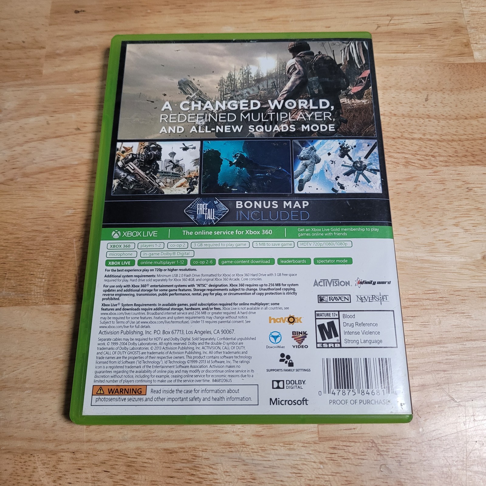 Call of Duty: Ghosts Microsoft Xbox 360, 2013 CIB w Manual – Tested