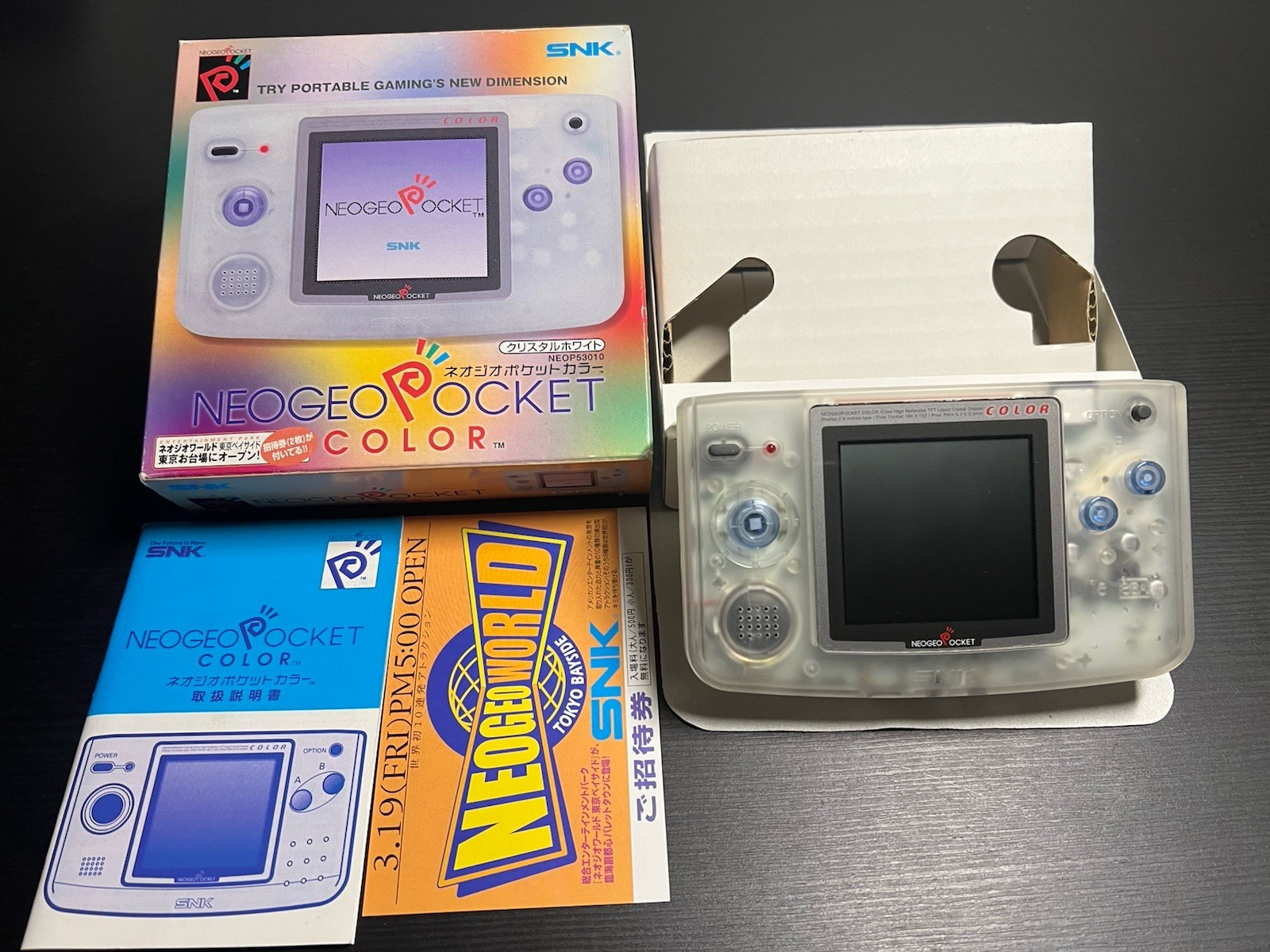 Neo Geo Pocket Color SNK Console Crystal White Comply In Box CIB