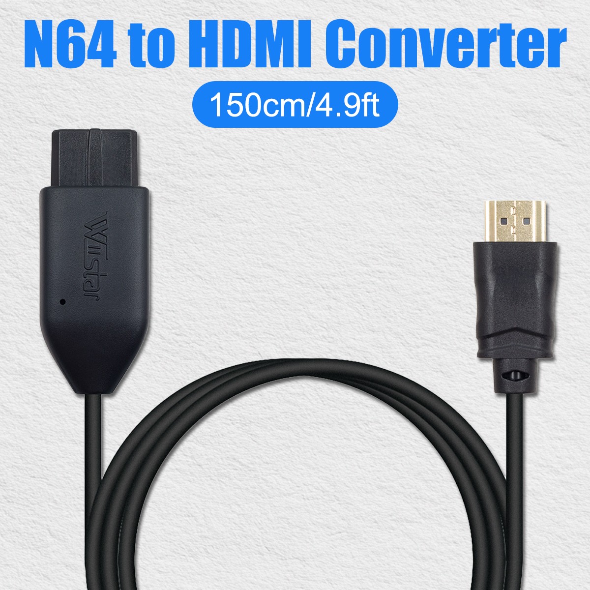 4.9ft N64 To HDMI Converter HD Link Adapter Cable for Nintendo/Gamecube/SNES/SFC