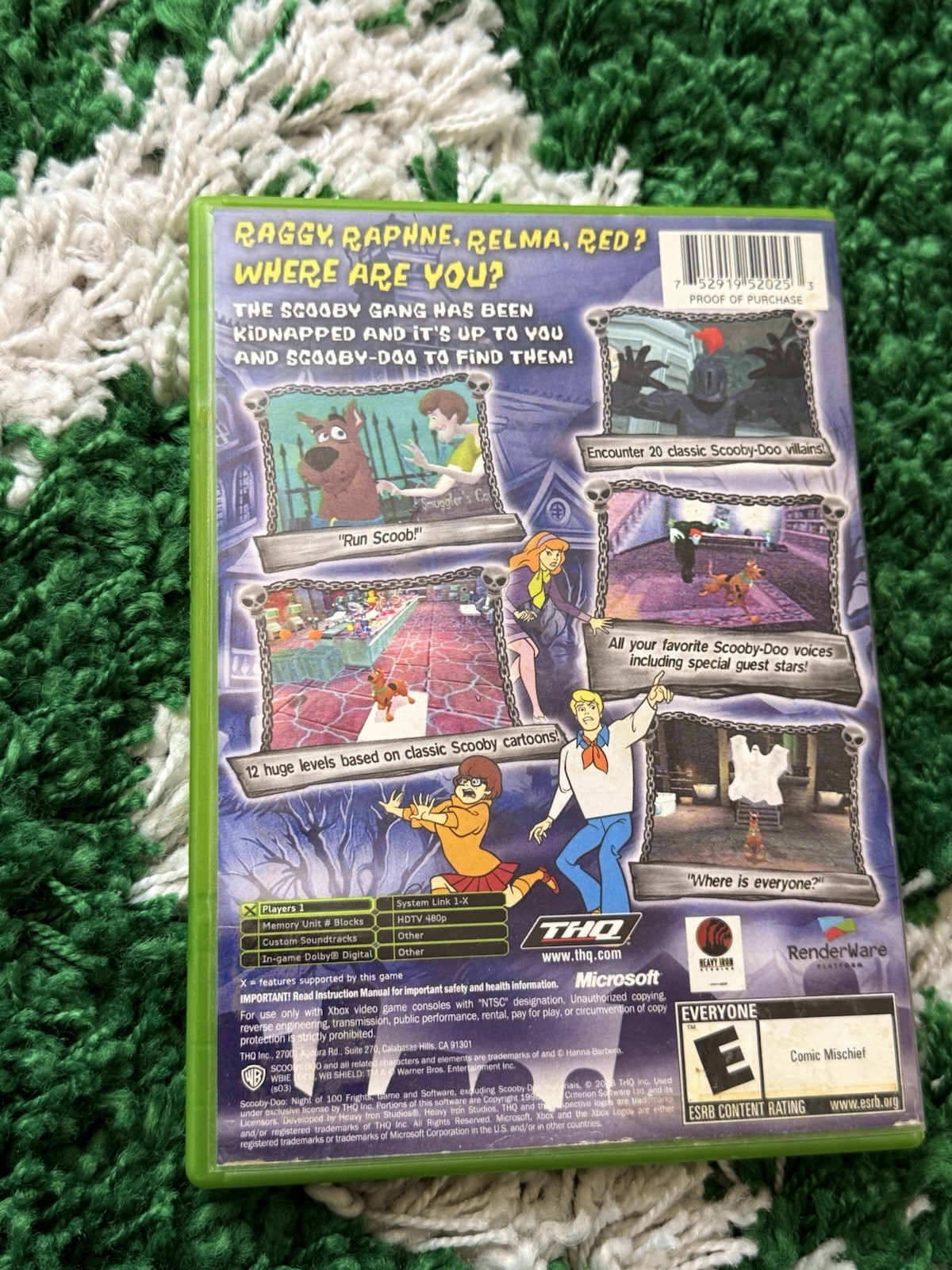 Scooby-Doo Night of 100 Frights (Microsoft Xbox, 2003) Case Only