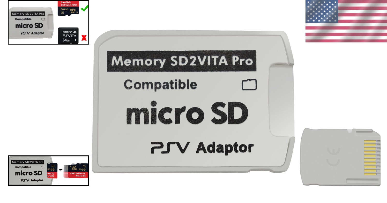 Latest SD2Vita 5.0 Memory Card Adapter – 256GB MicroSD Compatible with PS Vita