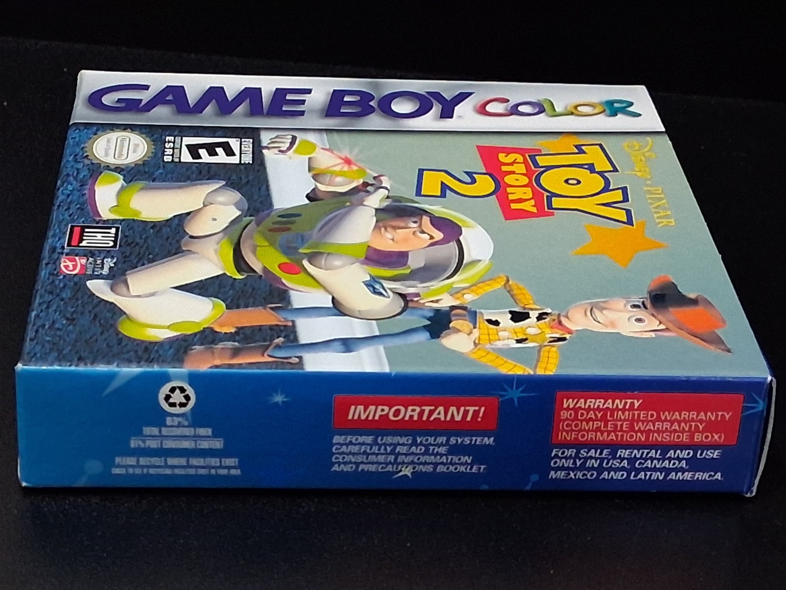 Mint Toy Story 2 – GameBoy Color – CIB w/ Poster – Complete In Box Manual Game