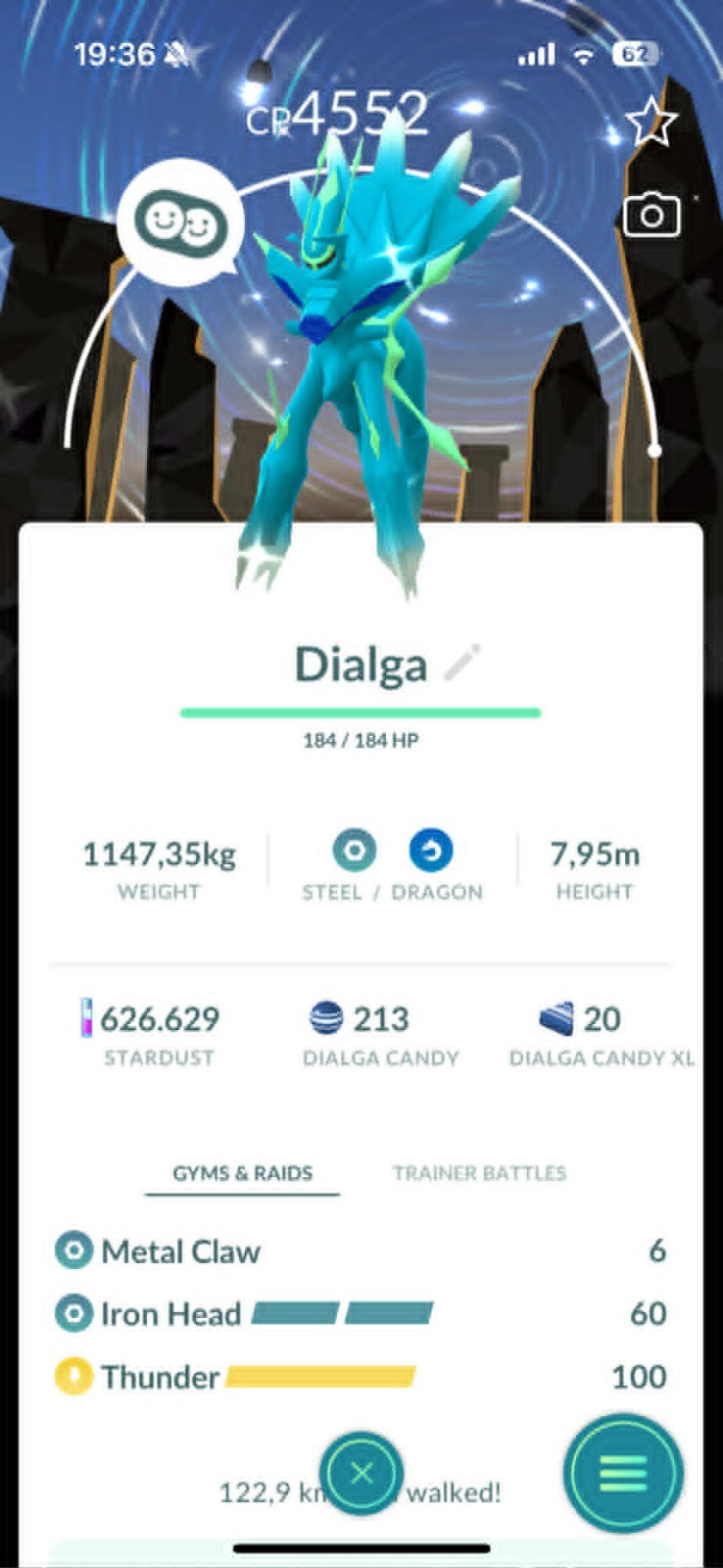Pokémon Go – Shiny Dialga/ Palkia Origin Background Level 50 3 Move – PTC /Trade
