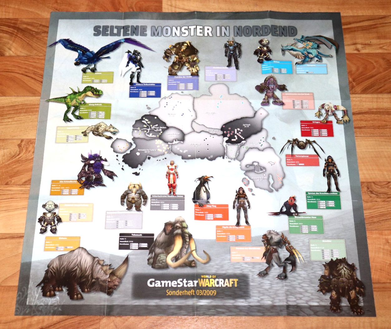 World of Warcraft Blizzard Rare Map / Poster 67x64cm