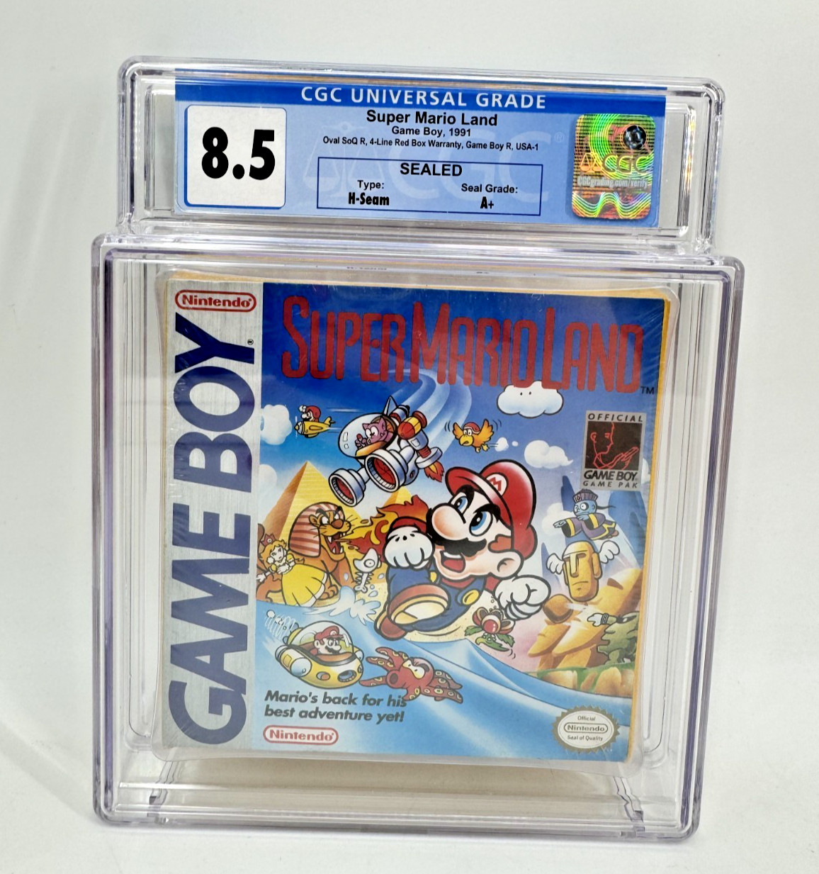Super Mario Land Gameboy SEALED [ NIB : H-Seam A+ : Oval SoQ : Graded 8.5 CGC ]