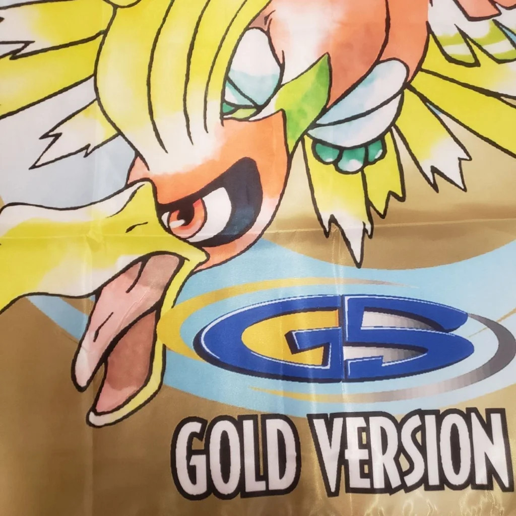 Pokemon Gold Version Gameboy Color Custom Wall Banner Tapestry 3 x 3 Ft
