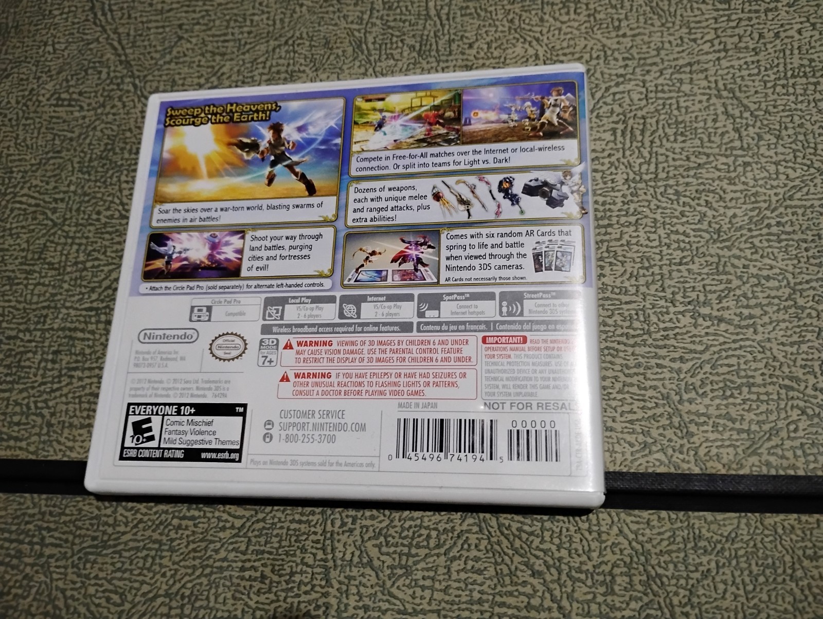 Kid Icarus Uprising (nintendo 3DS, 2012) Compete Cib