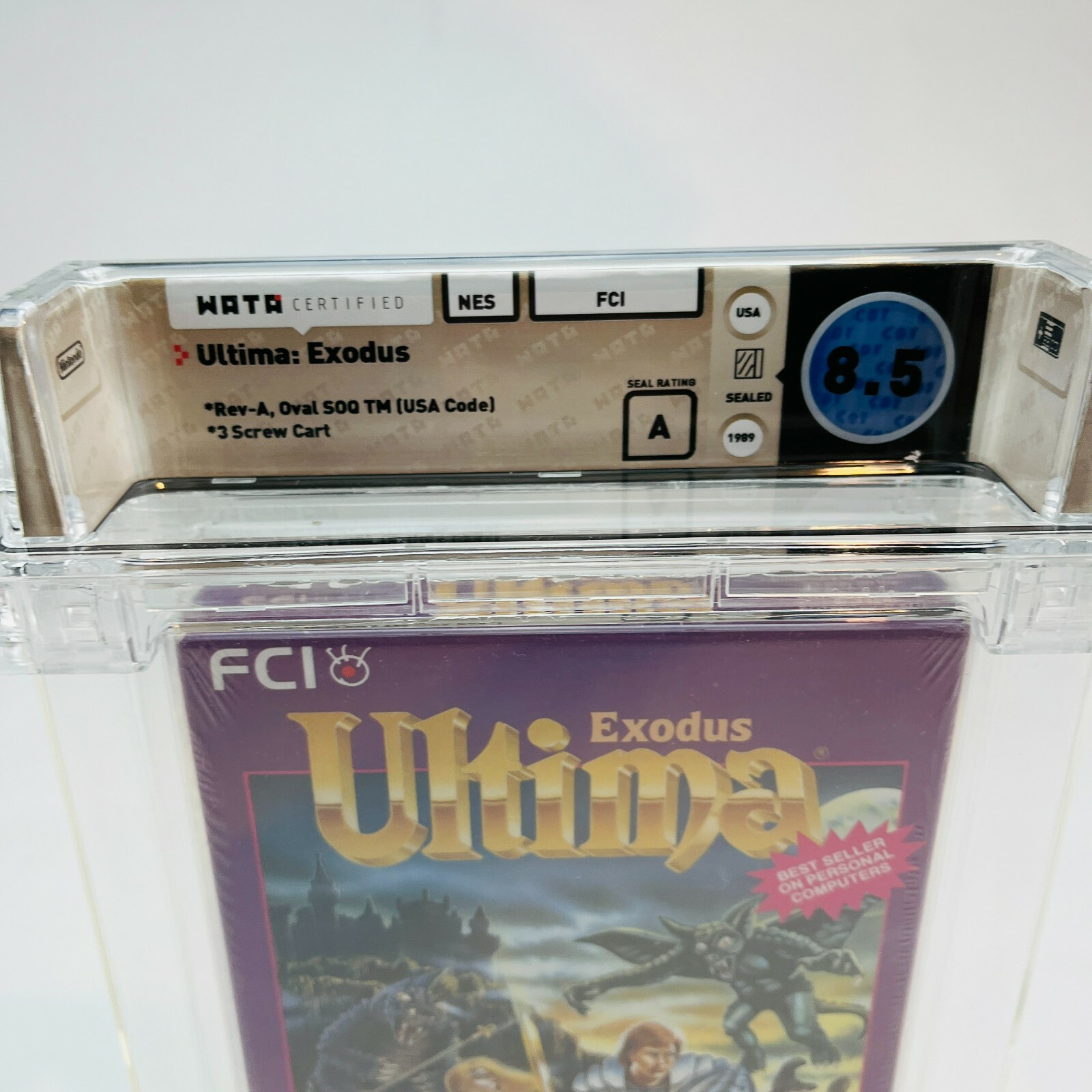 Ultima Exodus – NES Nintendo 1989 FCI Rev-A Oval Sealed Rare Graded WATA 8.5 A
