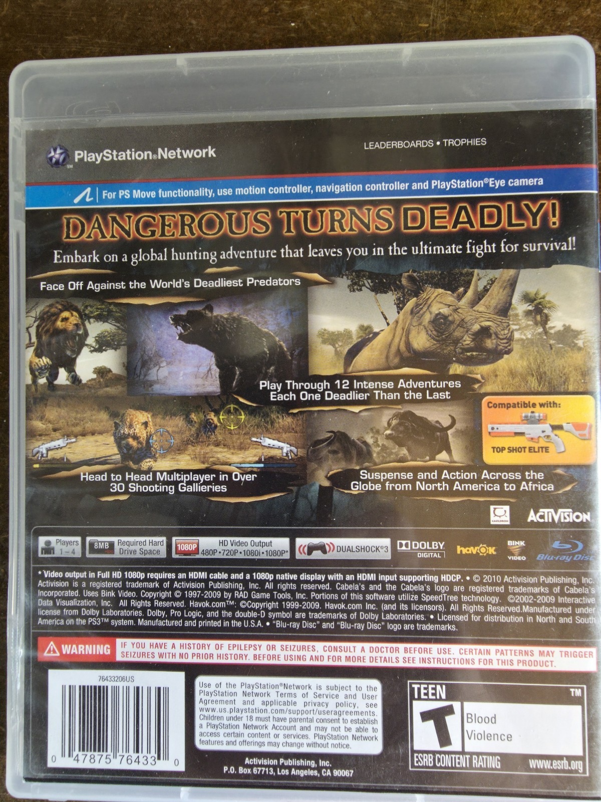 Cabela’s Dangerous Hunts 2011 PlayStation 3 (PS3) Complete with Manual
