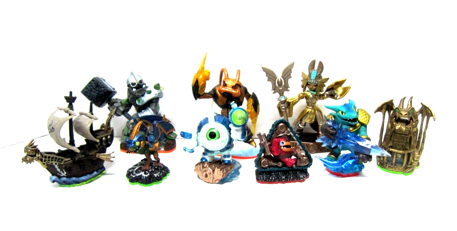 Lot 9 Skylanders Granite Crusher Golden Queen Swarm Pirate Ship Snap Shot