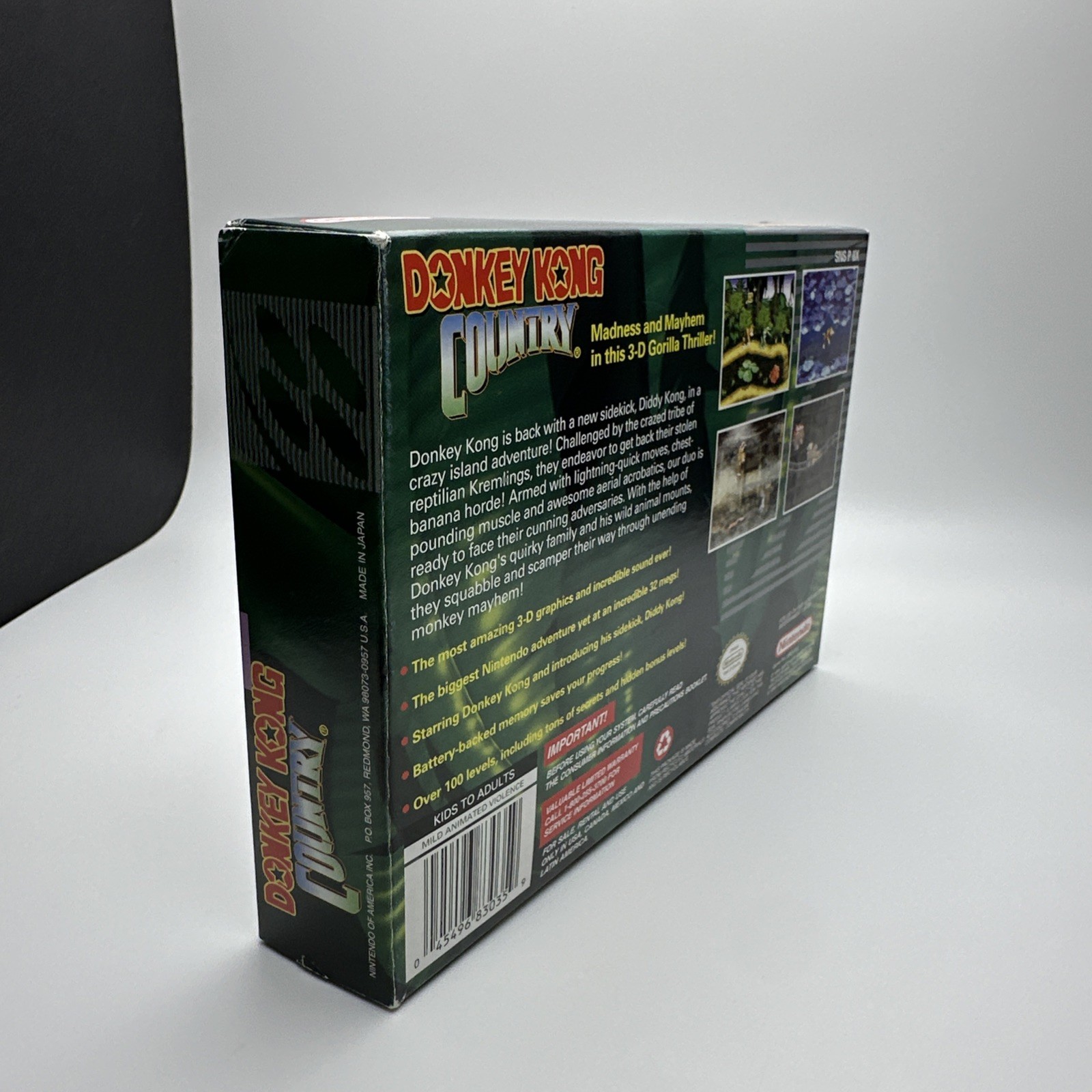 Donkey Kong Country (SNES) – CIB – Very Good Condition – Stunning Box