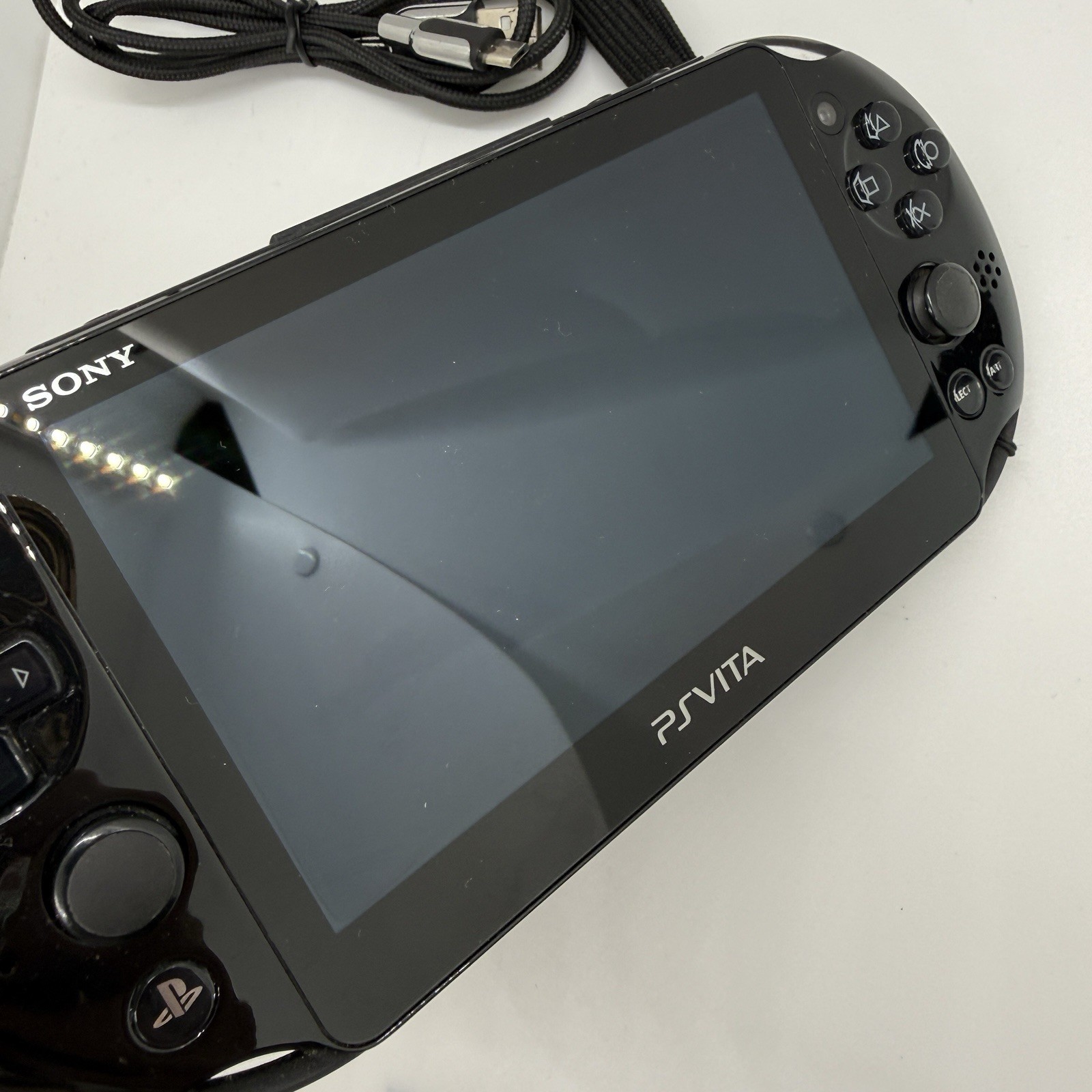 Sony PS Vita PCH-2000 Black Handheld Console + Charger + 64GB SD Card
