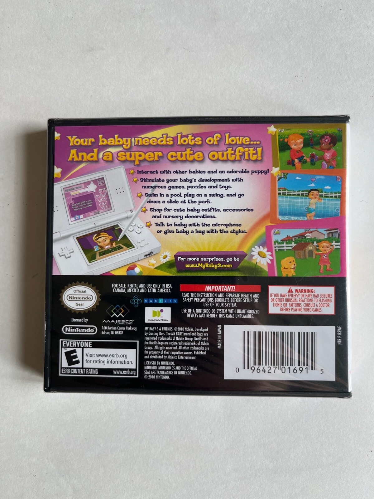 My Baby 3 & Friends (Nintendo DS, 2010) New Factory Sealed OOP Majesco and