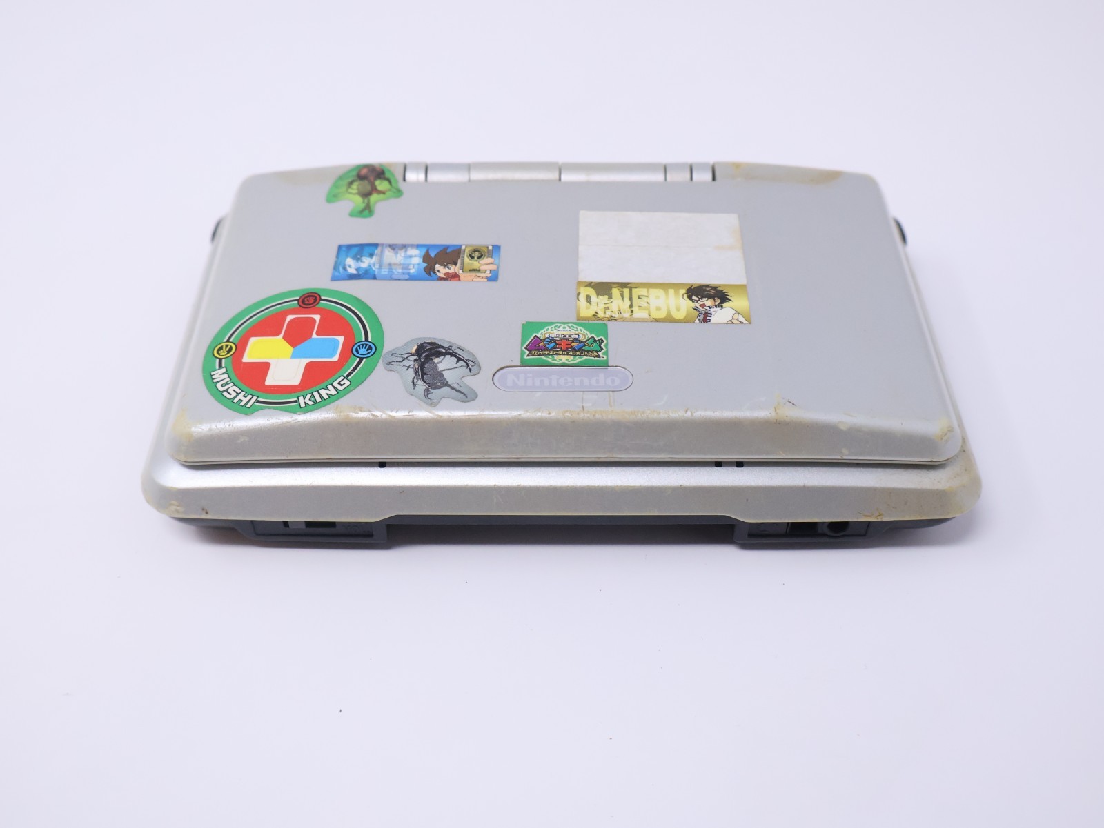 Nintendo DS Titanium Silver For Parts Handheld Console Good Shell & Hinge