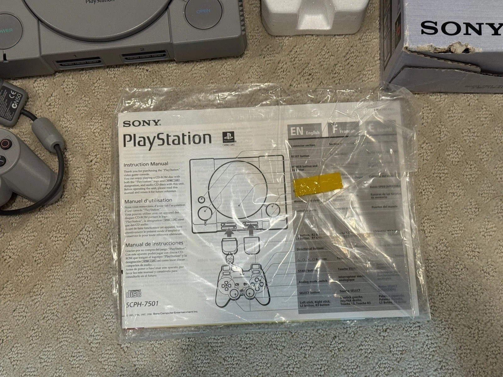 Sony Playstation PS 1 Dualshock Tested Console – With Box & Die Hard Game