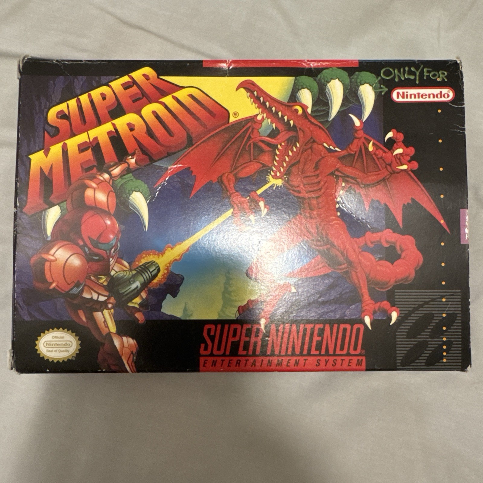 Super Metroid SNES – ORIGINAL BOX, Manual, & Inserts ONLY – NO GAME – Authentic