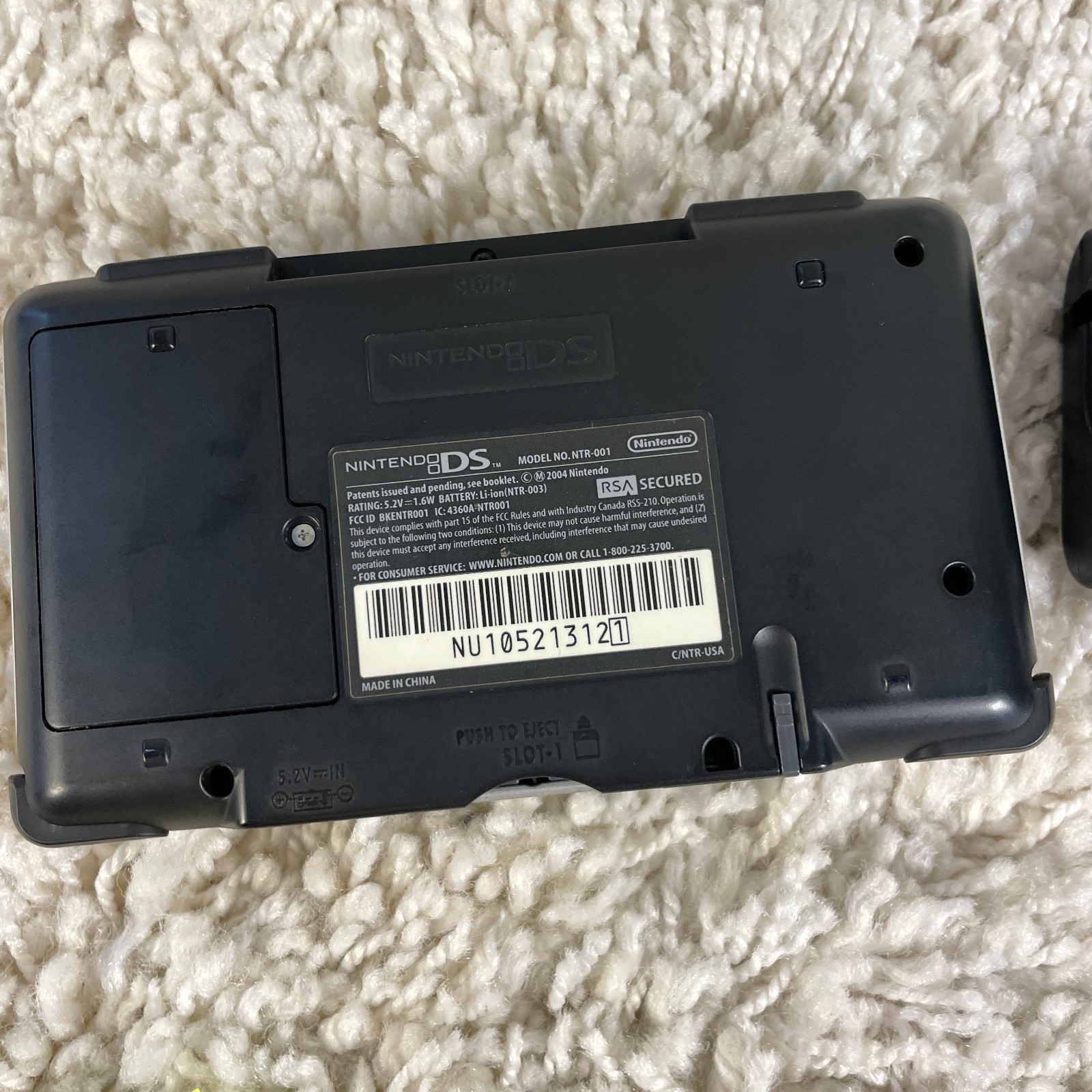Nintendo DS Original NTR-001 Titanium Silver Handheld Console System READ
