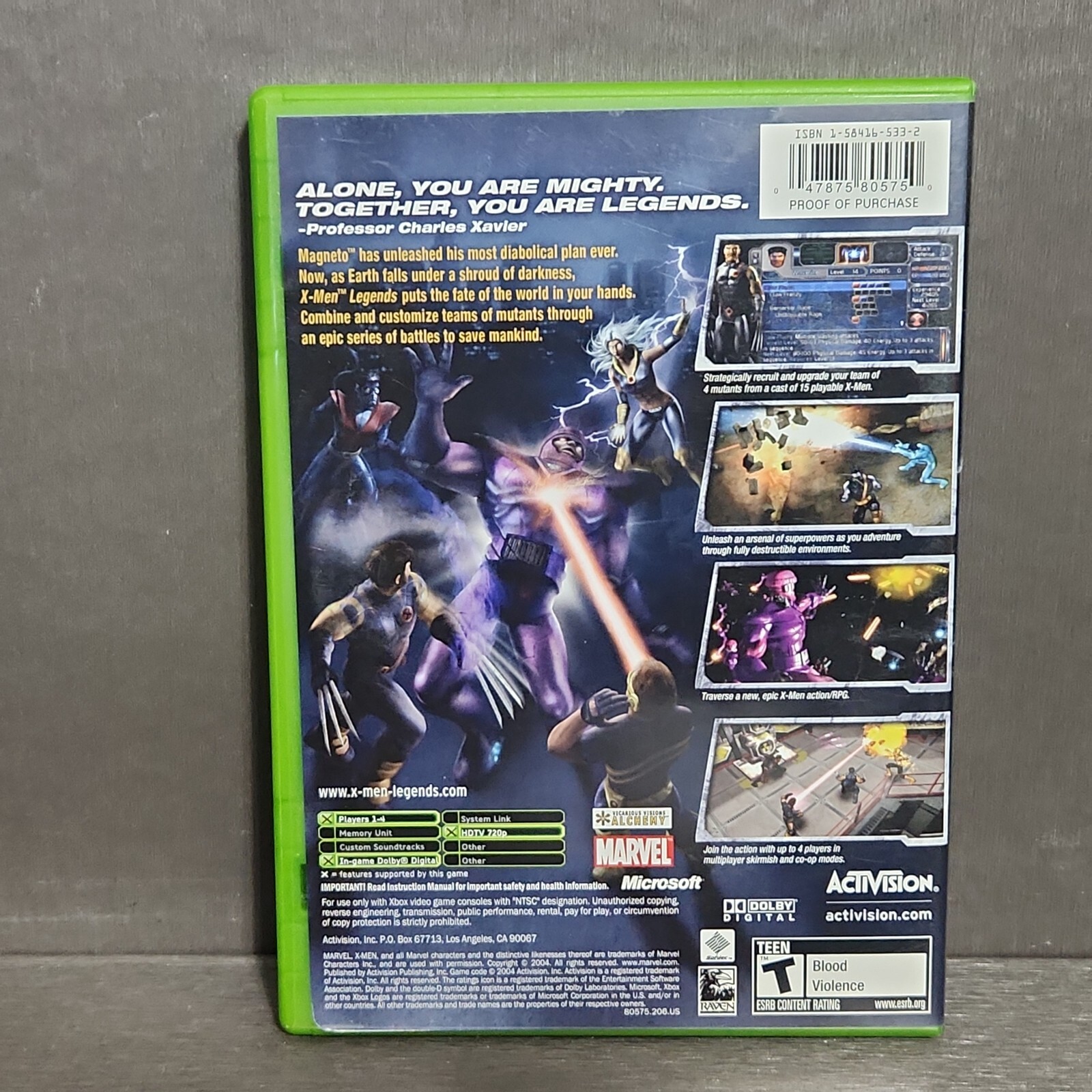 X Men Legends XBOX Game CIB Original