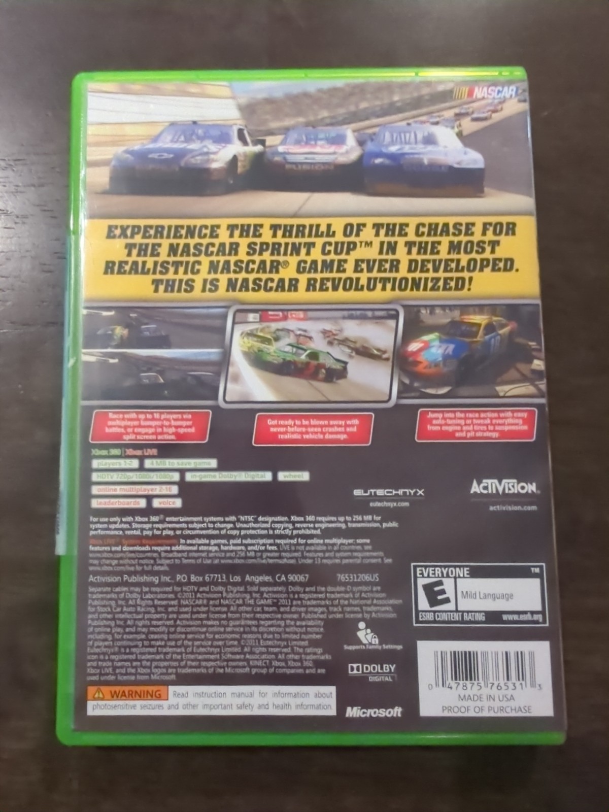 NASCAR The Game 2011 (Microsoft Xbox 360, 2011)