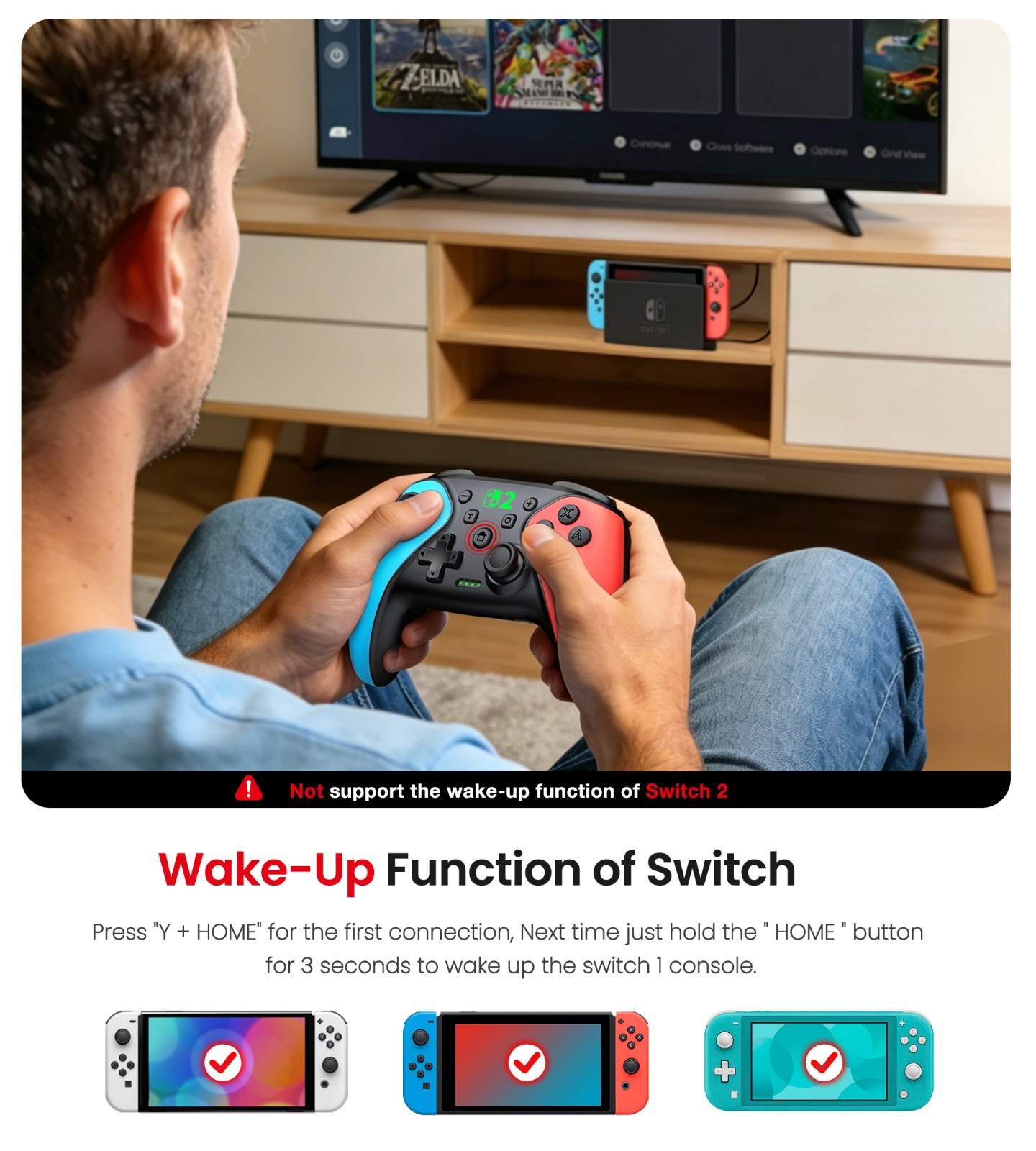 Wireless Controller for PC,Switch OLED/Lite,iOS,Android Bluetooth Controller