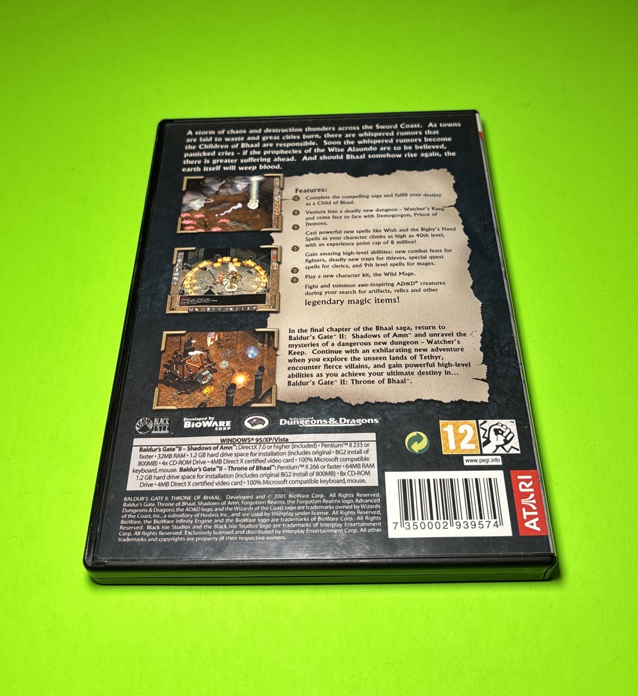 BALDUR’S GATE II 2 Shadows Of Amn & Throne Of Bhaal Expansion PC DVD Windows