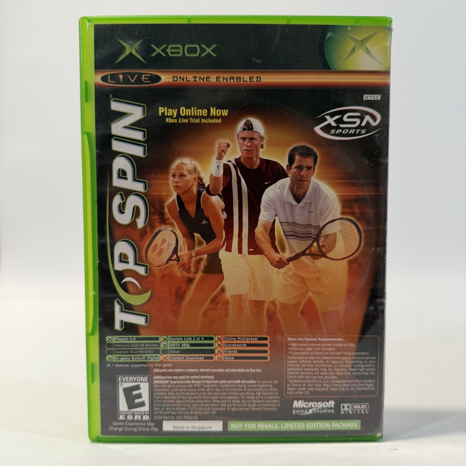 NCAA Football 2005 & Top Spin Xbox EA Sports 2-in-1 Video Game No Manual