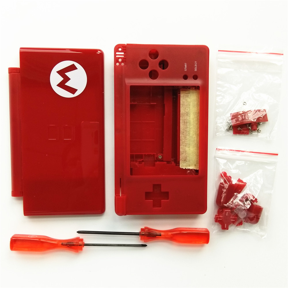 Mario Red Housing Shell Case Kit for DS Lite, NDSL DSL Casing Repair Part