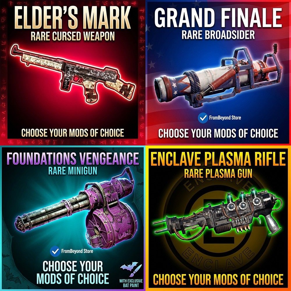 FALLOUT 76 [PC] ANY UNIQUE WEAPON YOU WANT + 4 LEGENDARY MODS