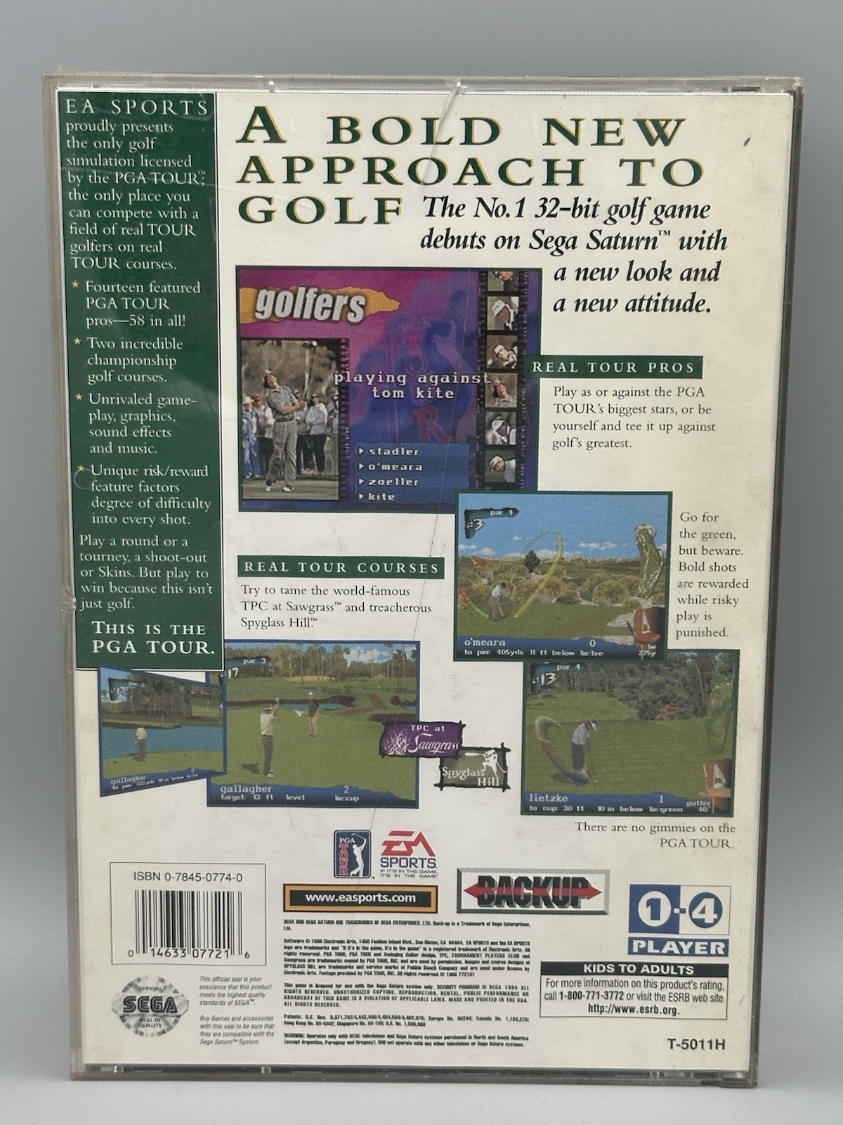 Sega Saturn PGA Tour 97 1996 Reg Card Manual Foam Insert Tested Works Video Game