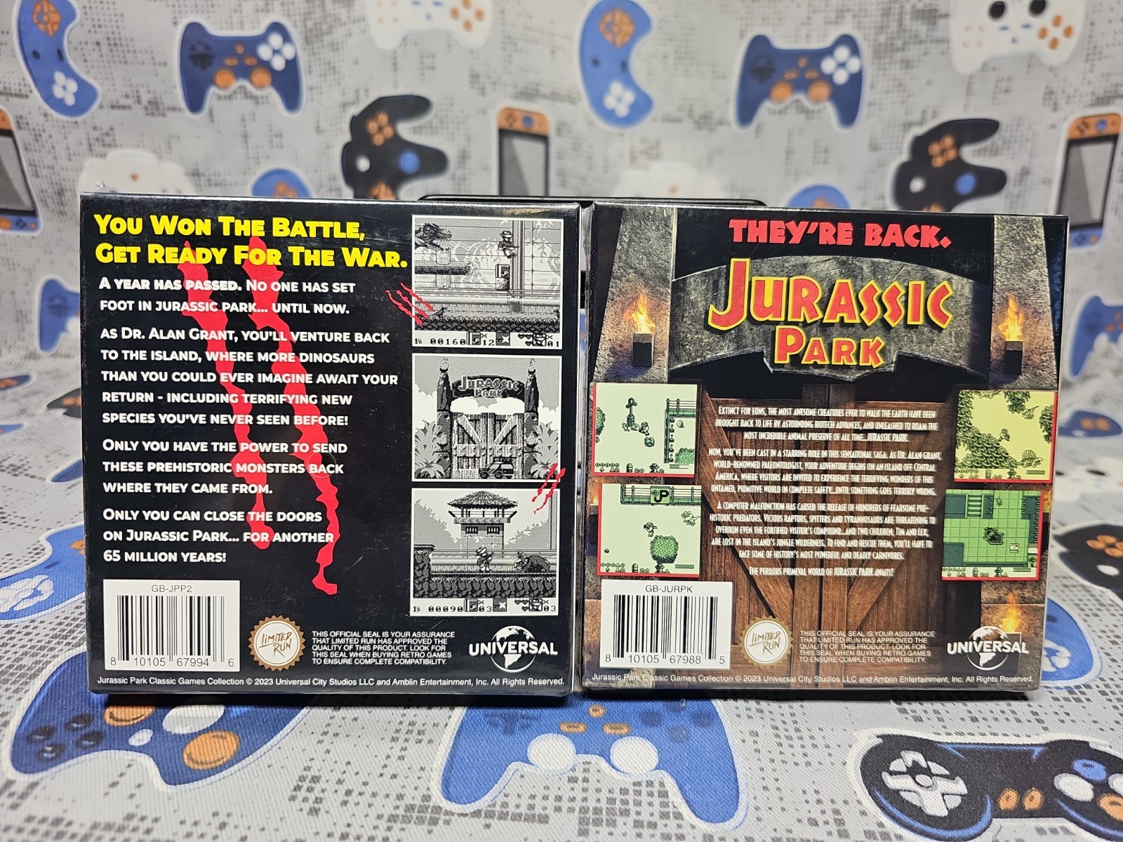 Jurassic Park Part 1 & 2 The Chaos Continues (Nintendo Gameboy) 2-Pack NEW