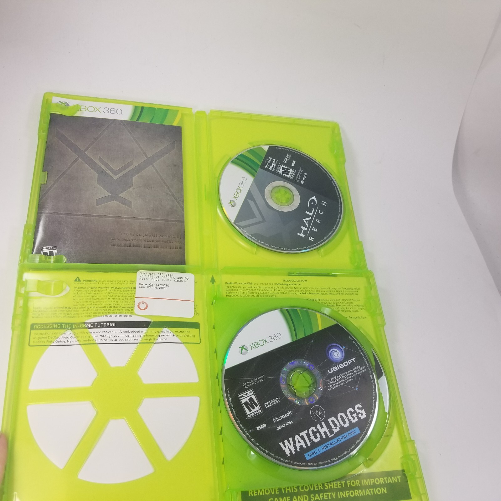 Halo Reach & Watchdogs – Microsoft Xbox 360 Lot of 2 Games
