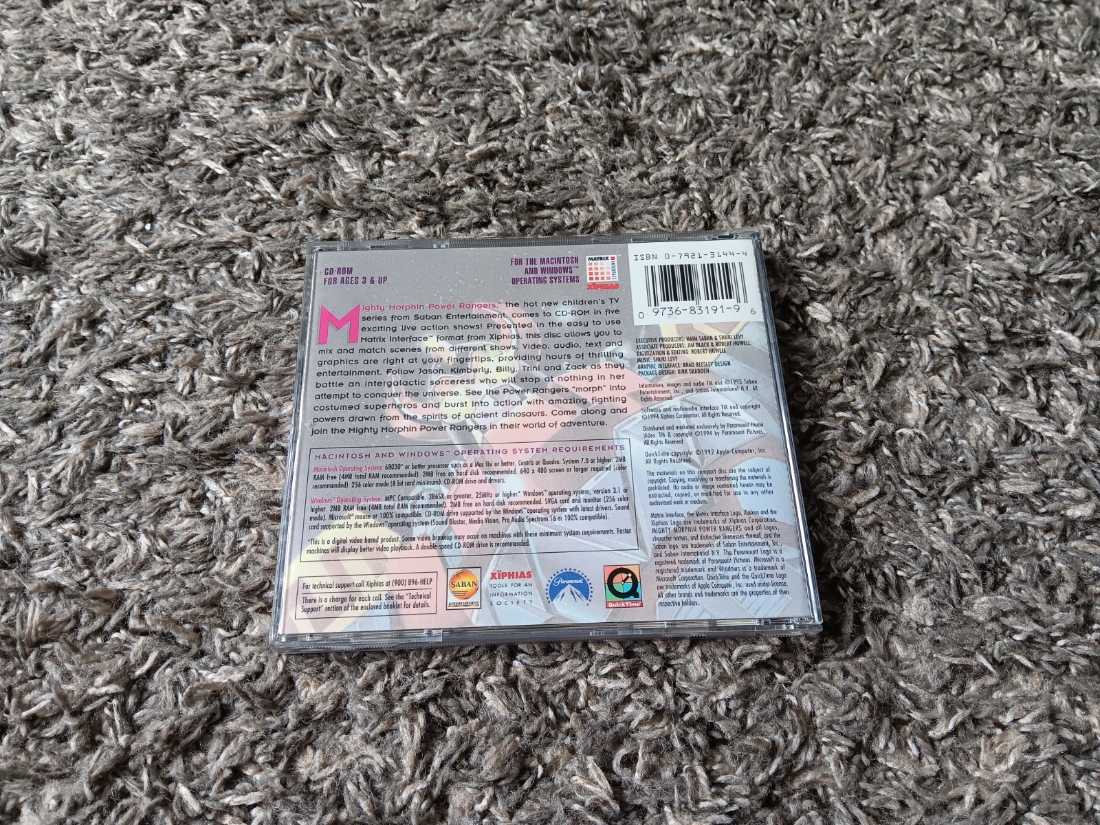 Vintage Mighty Morphin Power Rangers Windows & Mac 1994 PC CD-ROM Five Shows