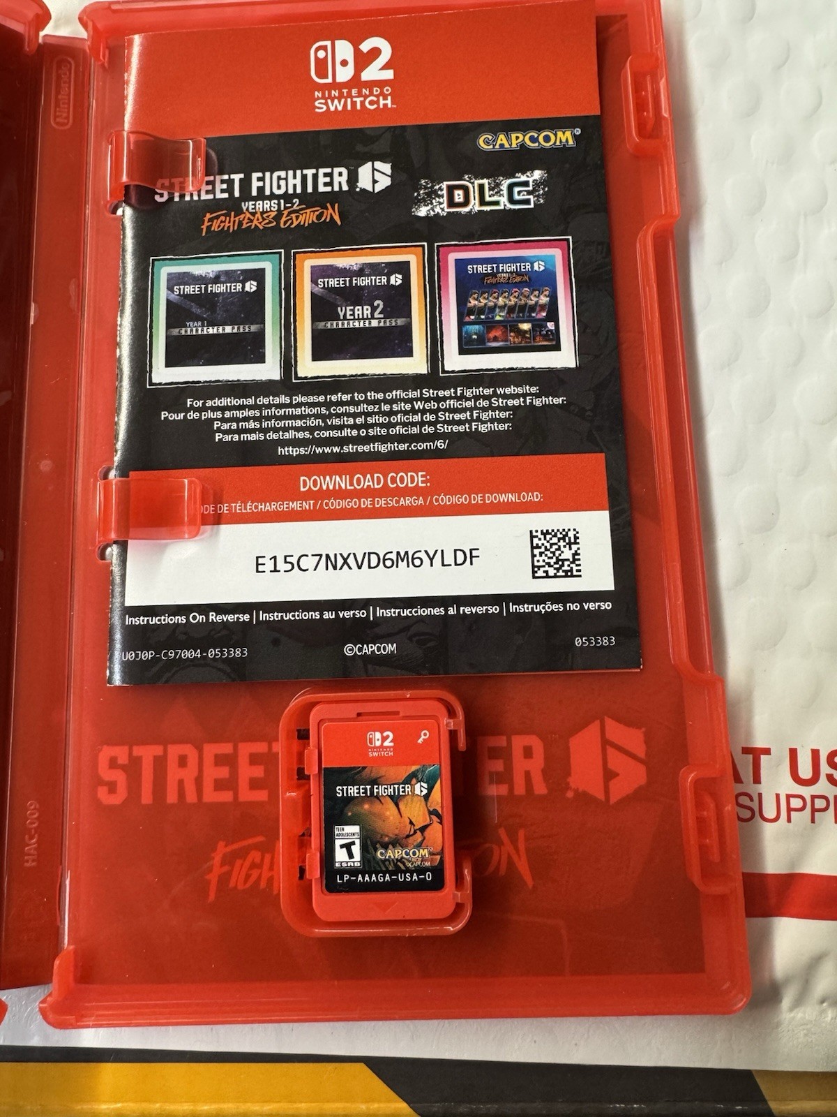 Street Fighter 6 Year 1-2 Fighters Edition Nintendo Switch Game No Box Cartridge