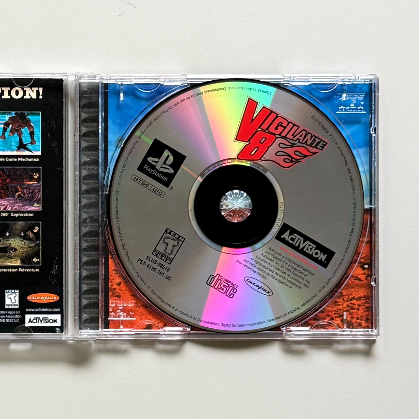 Vigilante 8 PS1 (PlayStation, 1998) Reg Card Complete CIB Black Label Tested