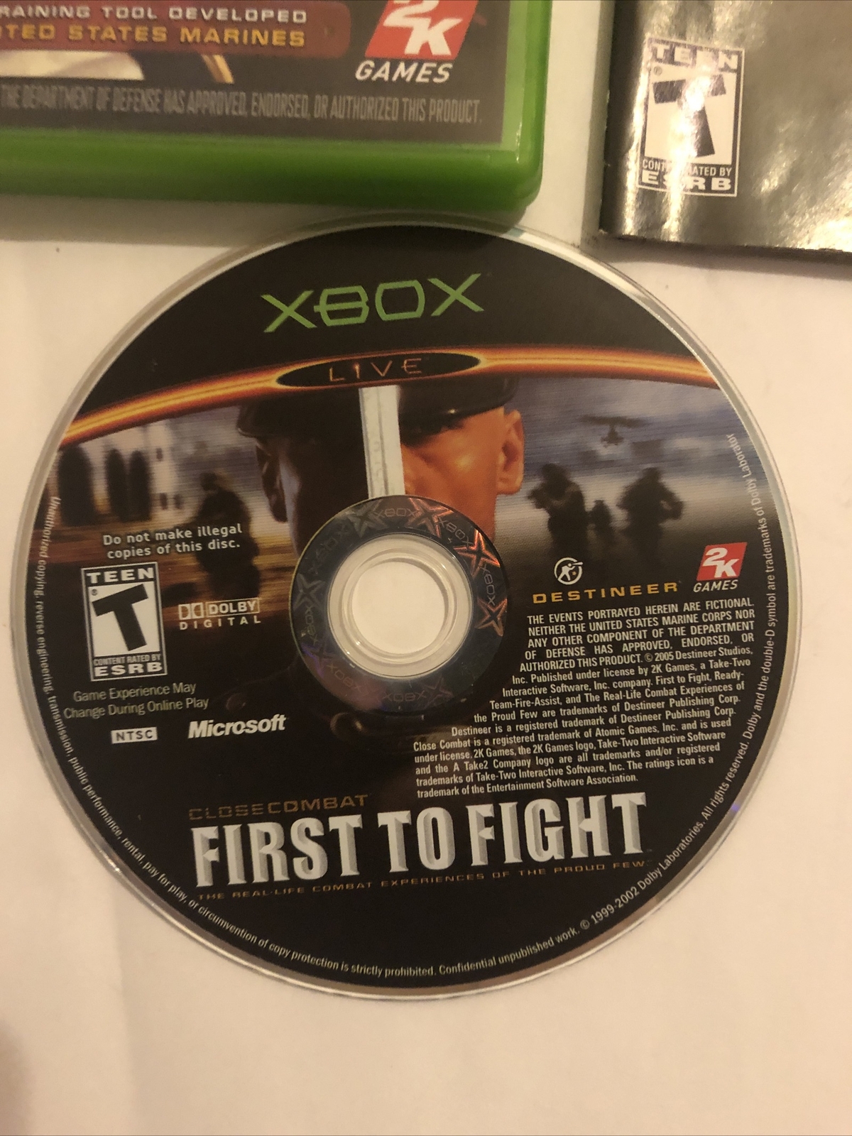 Close Combat First to Fight Microsoft Xbox Video Game Complete