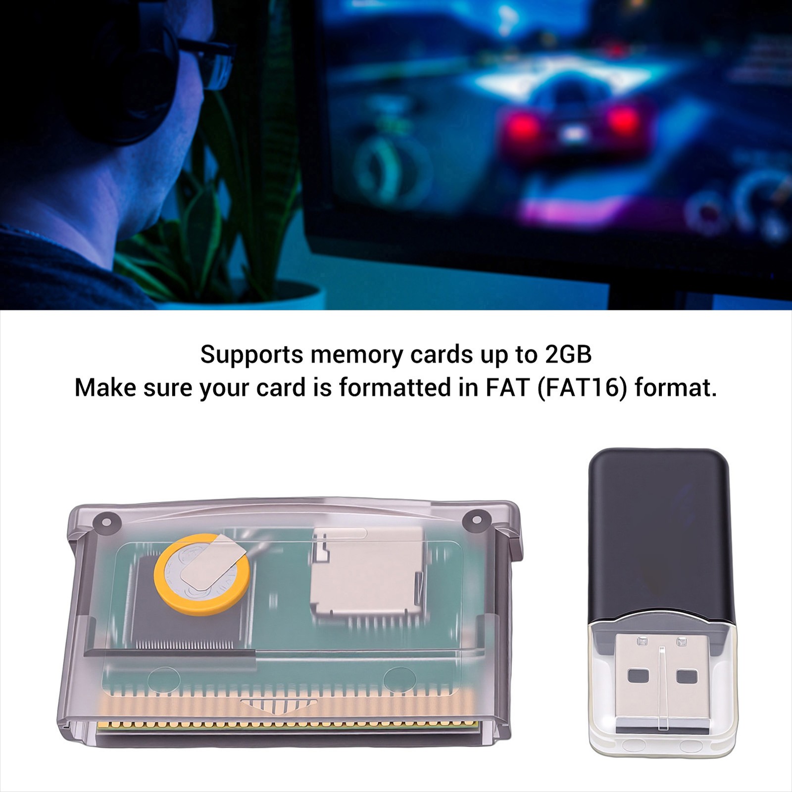 Universal 2GB Flash Cartridge For GBA Game Console RWSB